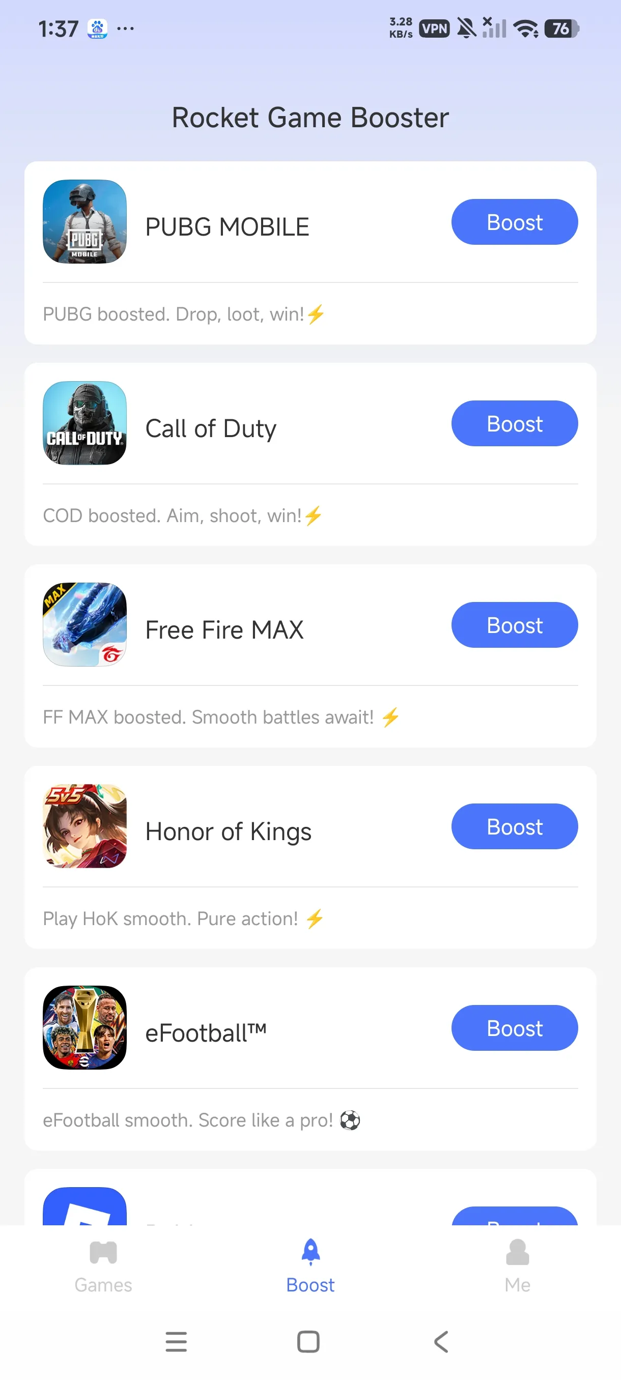 Add PUBG MOBILE to Rocket via the Add My Games button