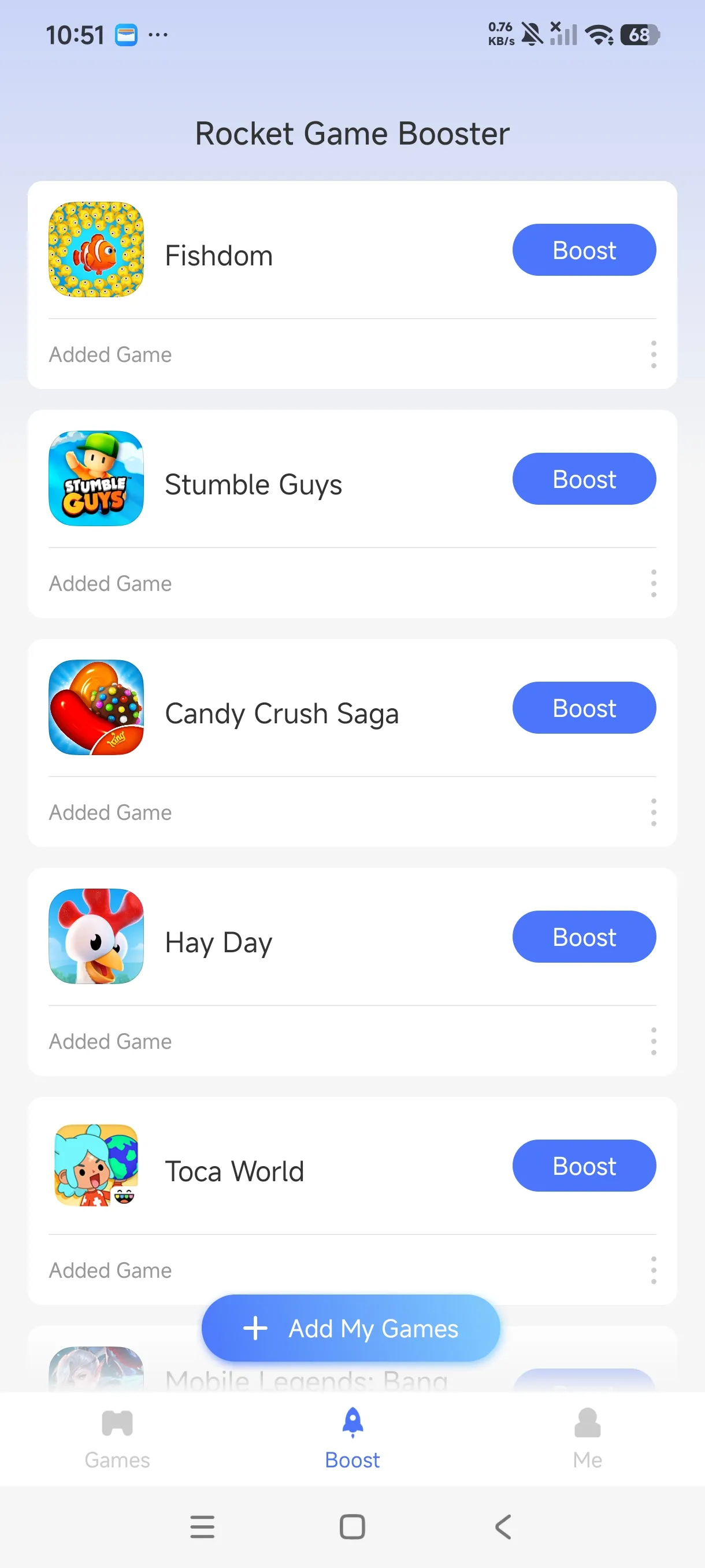 Add Toca Boca World to Rocket via the Add My Games button